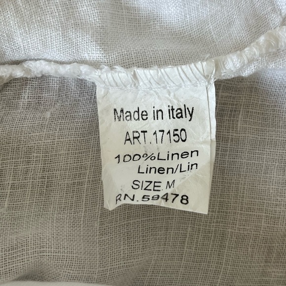 Lungo L’arno Revolve Made in Italy 100% Linen Floral MIDI Short Sleeve Dress M - Picture 10 of 14